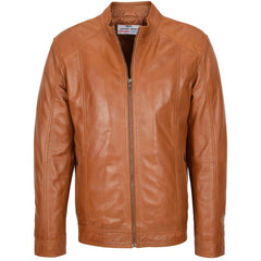 mens-soft-leather-casual-plain-zip-jacket-matt-crimson-tan