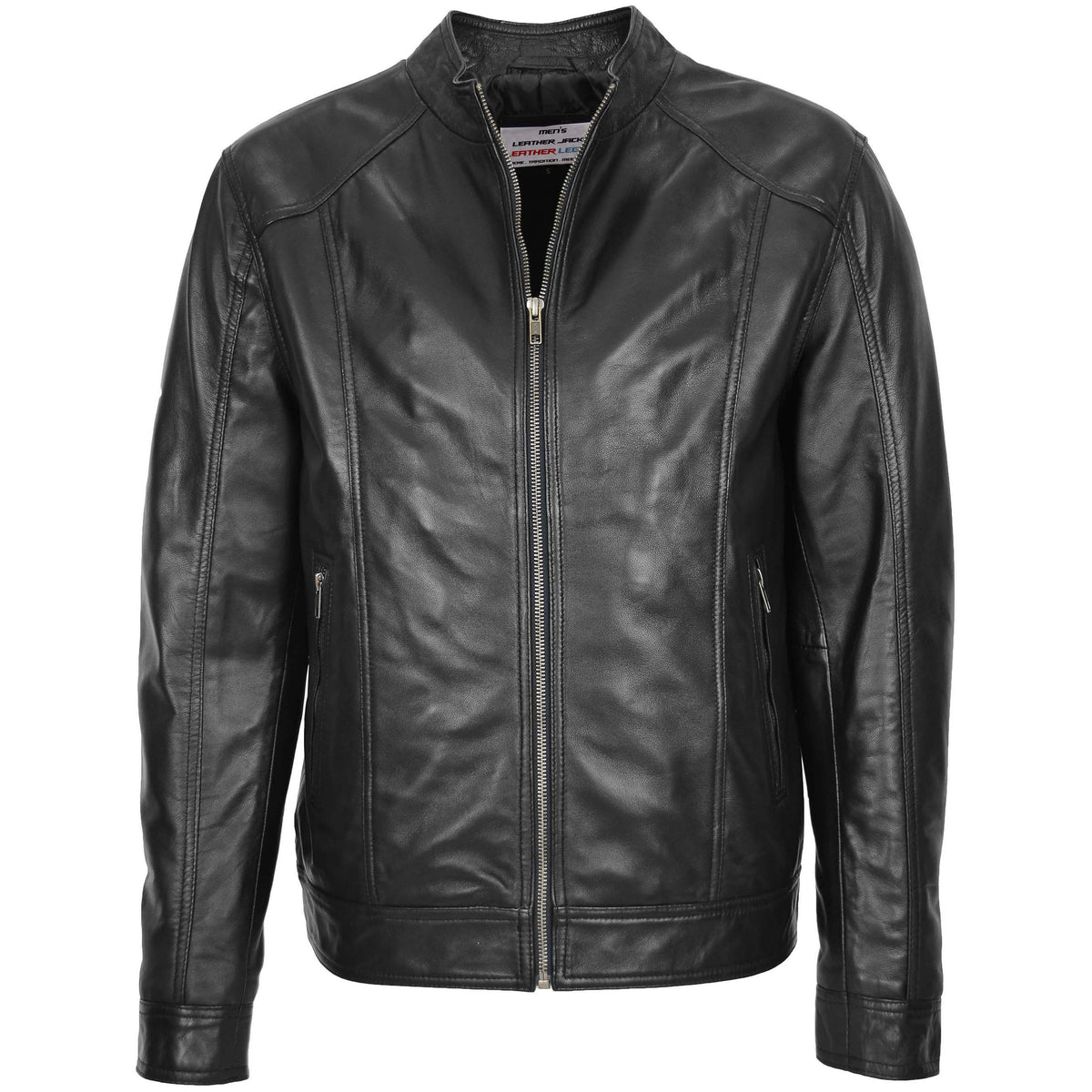 mens-soft-leather-casual-plain-zip-jacket-matt-onyx-black