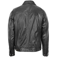 Mens Leather Lee Rider Casual Jacket Terry Onyx Black